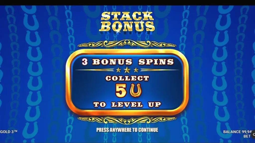 Interface do jogo de slot Western Gold 3 com temática de Velho Oeste