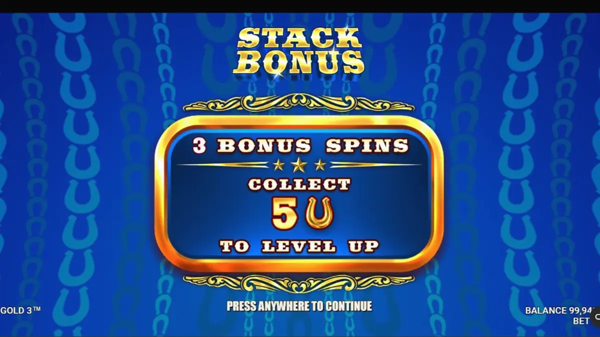 Interface do jogo de slot Western Gold 3 com temática de Velho Oeste
